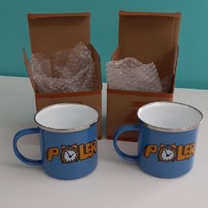 Poler Vibrant Blue Enamel Mug Pair